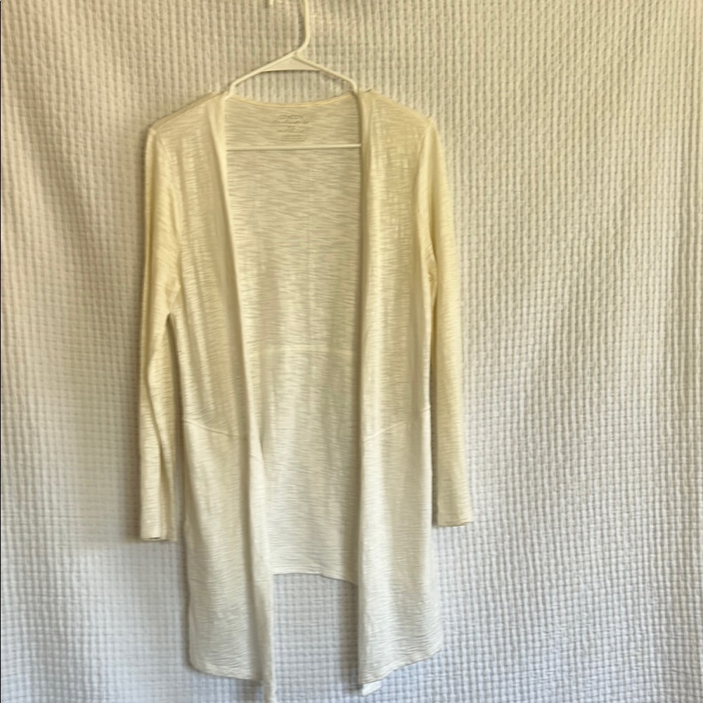 Chico's Cream Long Cardigan